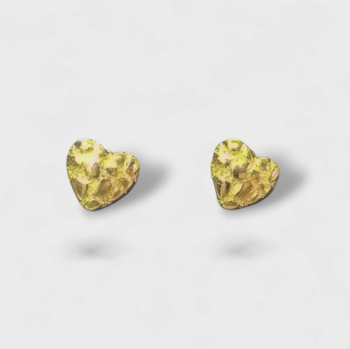 Heart on Ice Nugget Studs