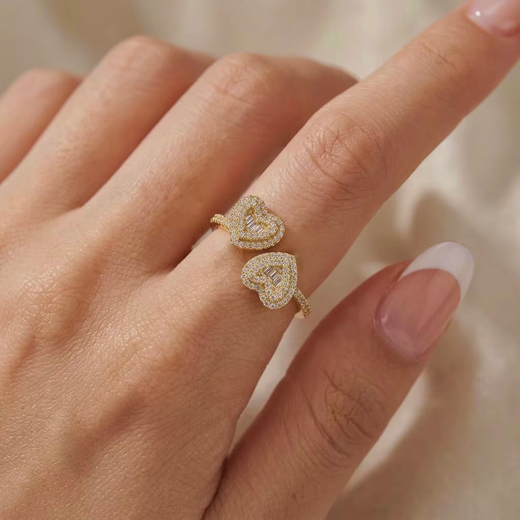 Mia Double Heart Ring