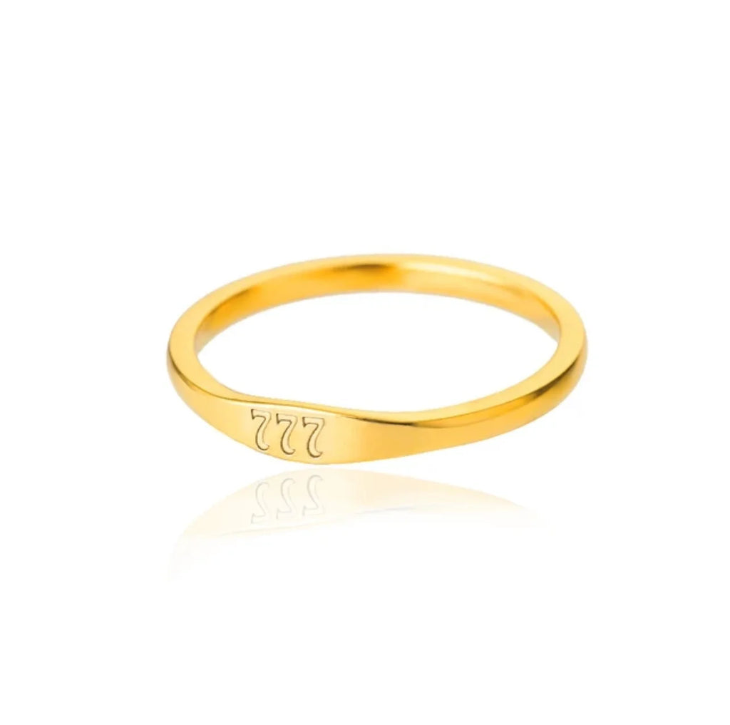 777 Engraved Ring