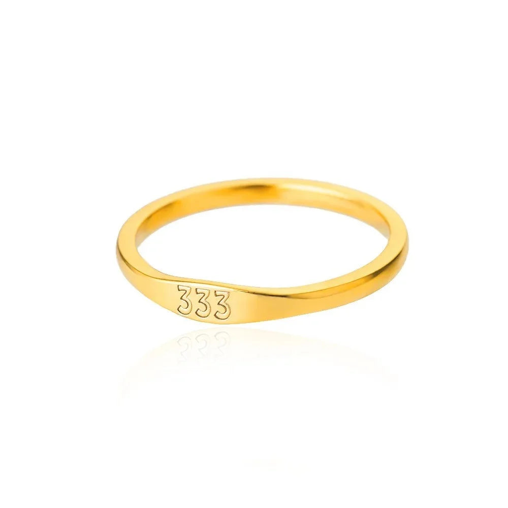 333 Engraved Ring