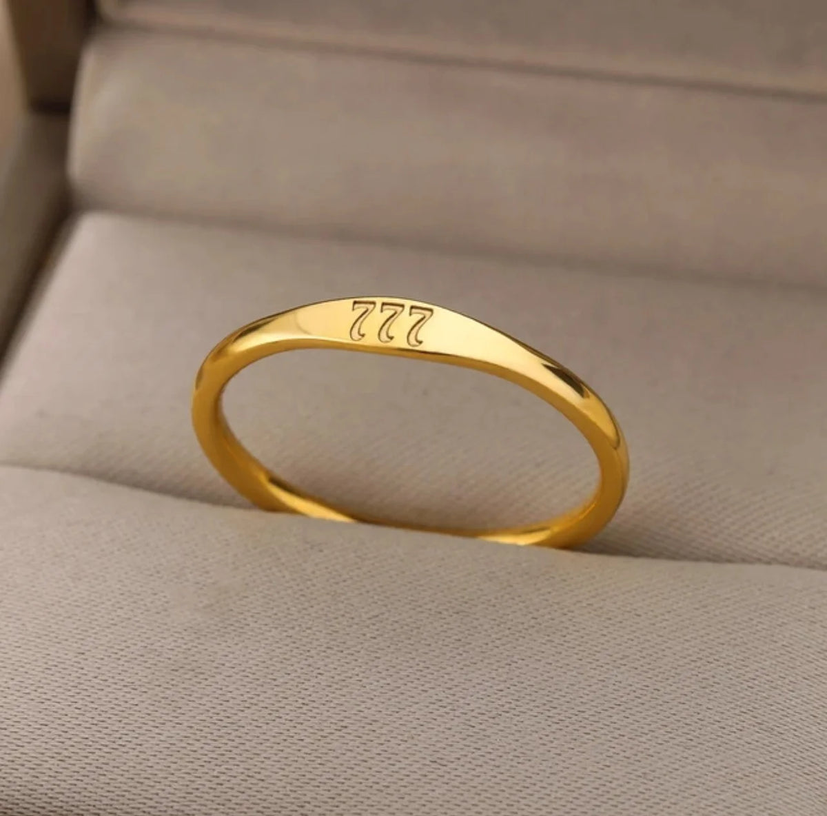 777 Engraved Ring