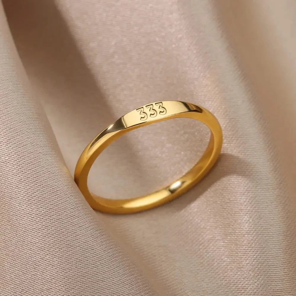 333 Engraved Ring