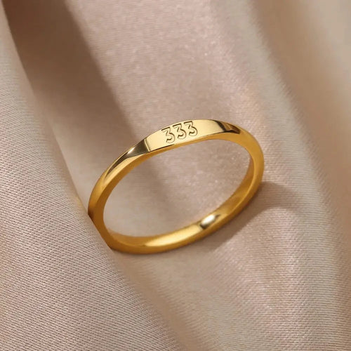 333 Engraved Ring
