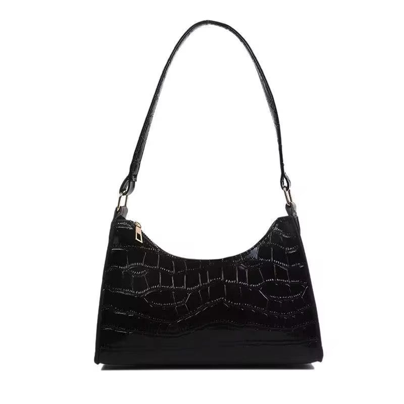 Crocodile Embossed Shoulder Bag