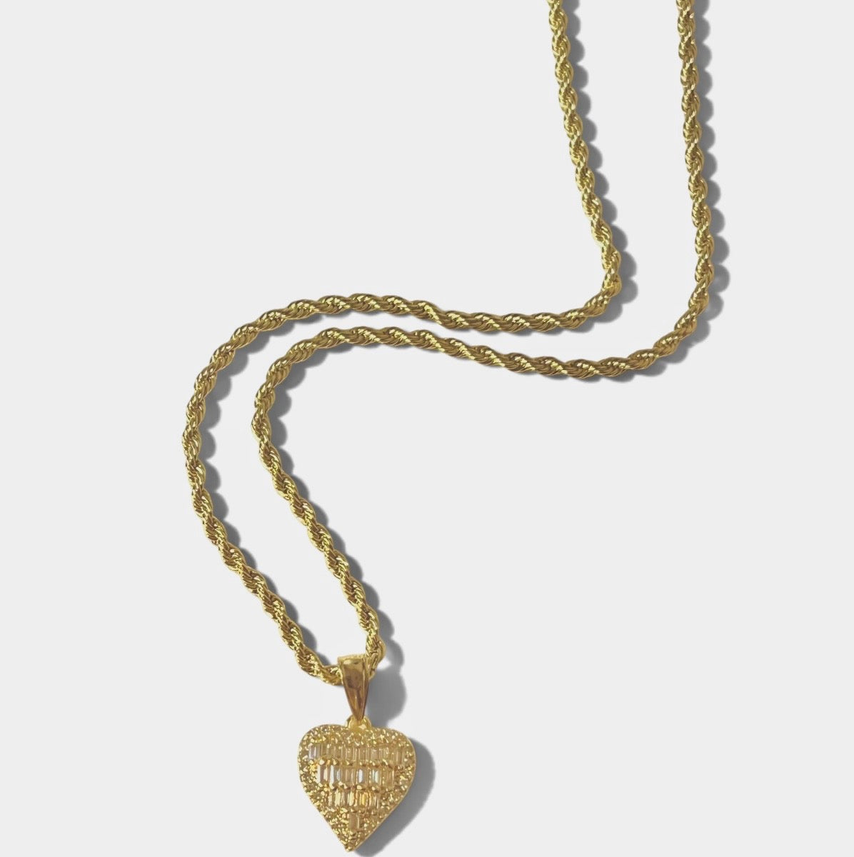 Mia Baguette Heart Necklace